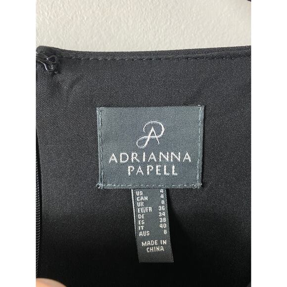 ADRIANNA PAPELL DRESS 4 FESTIVE WORK HOLIDAY PARTY SEQUIN LONG SLEEVE COCKTAIL - Picture 3 of 10